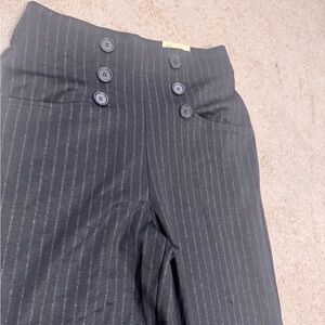 Max Studio High Rise Full Length Wide Leg Sailor Pants